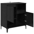 vidaXL Servírovacia skriňa Čierny dub 60 x 35 x 70 cm Kompozitné drevo