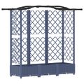vidaXL Vyvýšený záhon s mriežkou a strechou Sivá 163 x 40 x 123 cm PP
