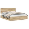 vidaXL Rám postele Sonoma dub 200 x 200 cm Inžinierske drevo
