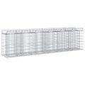 vidaXL Gabiónová vyvýšená posteľ 2 ks 300 x 50 x 80 cm Strieborná