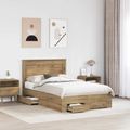 vidaXL Rám postele Remeselný dub 120 x 190 cm Kompozitné drevo