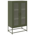 vidaXL Highboard Olive Green 68x39x123 cm Oceľ