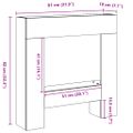 vidaXL Obloženie krbu dymový dub 81x18x82 cm kompozitné drevo