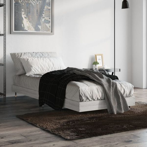 vidaXL Posteľný rám sivý dub sonoma 75x190 cm kompozitné drevo