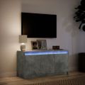vidaXL TV stolík s LED betónovosivý 100x34x50 cm kompozitné drevo