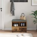 vidaXL Predsieňová lavica Staré drevo 60 x 38 x 46 cm