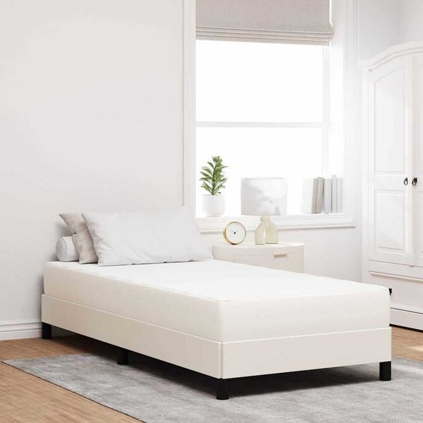 vidaXL Posteľná matrac s matracmi Krémová 80 x 200 cm látka