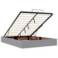 vidaXL Ottoman posteľ s matracom a LED Svetlosivá 140 x 190 cm Látka