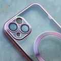 Farebné Chrome Mag puzdro pre iPhone 13 6,1" ružové zlato