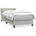 vidaXL Posteľný rám boxsping s matracom bledosivý 90x220 cm zamat