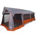 vidaXL Rodinný stan Šedá a oranžová 620 x 322 x 240 cm Polyester
