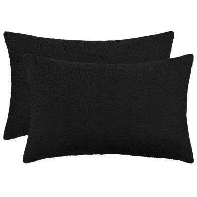 vidaXL Poťah na podložku 2 pcs HEERLEN Čierna 50 x 75 cm Bouclé