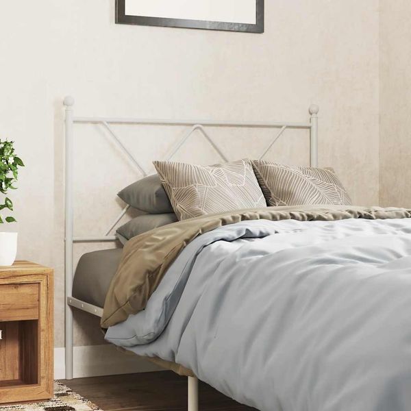 vidaXL Kovové náhradné čelo postele biele 90 cm