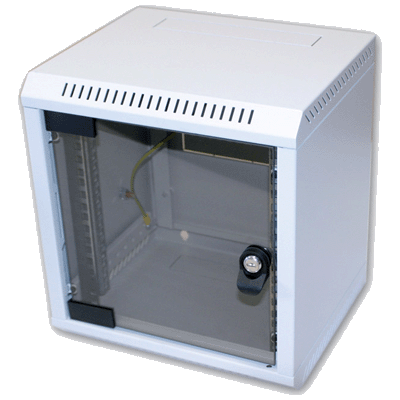 10'' rack jednodielny 6U/260 TRITON šedý dvere sklo