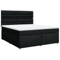 vidaXL Posteľný rám boxspring s matracom čierny 180x200 cm látka