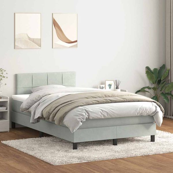 vidaXL Box Spring Posteľ bez matraca Svetlosivá 120x220 cm Zamat