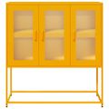 vidaXL Komoda horčicovožltá 100,5x39x107 cm oceľ valcovaná za studena