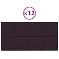 vidaXL Nástenné panely 12 ks fialové 60x30 cm látka 2,16 m²