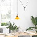 VidaXL Závesná lampa výškovo nastaviteľná E27 lesk žltá Ø 22 cm kov