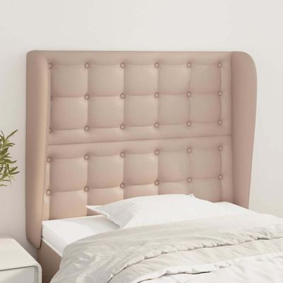 vidaXL Čelo postele so záhybmi kapučínové 83x23x118/128 cm umelá koža