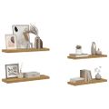 vidaXL Stenná polica Nástenná montáž 4 ks Hnedá 80 x 23,5 x 3,8 cm