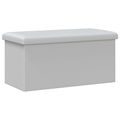 vidaXL Skladacia úložná lavička Biela 180 kg 80 L 77 x 38 x 38 cm PVC