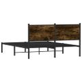 vidaXL Kovový posteľný rám bez matraca dymový dub 150x200 cm
