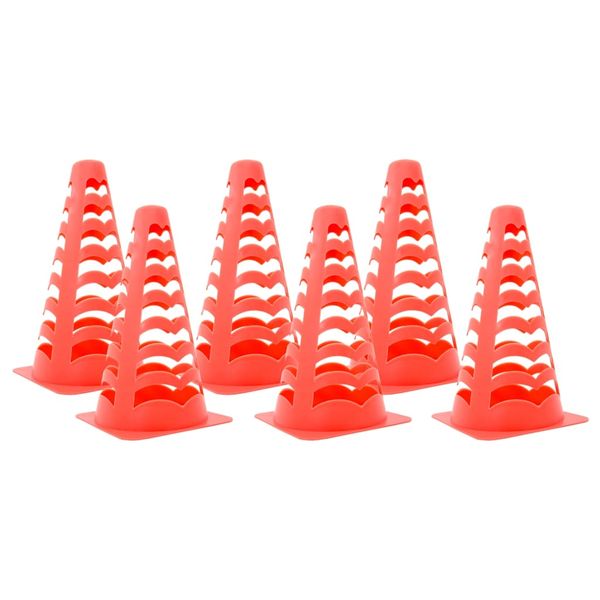 vidaXL Futbalové kužele 6 ks stohovateľné oranžové 13x13x22,5 cm