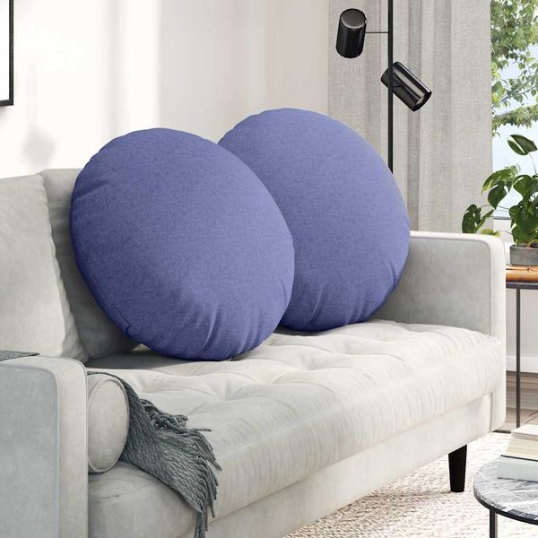 vidaXL Vankúše na sedenie 2 pcs Modrá džínovina Ø80 x 29 cm látka