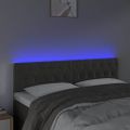 vidaXL Čelo postele s LED tmavosivé 160x7x78/88 cm zamat