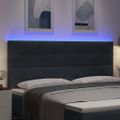 vidaXL LED hlavová doska s LED pásikmi Biely 200 cm Zamat