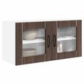vidaXL Nástenný sklenený kabinet PORTO Hnedý dub 80 x 31 x 40 cm