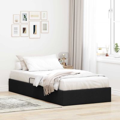 vidaXL Otomanový posteľný rám s úložiskom Čierny 90 x 190 cm látka