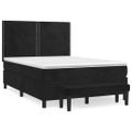 vidaXL Posteľný rám boxspring s matracom čierny 140x190 cm zamat