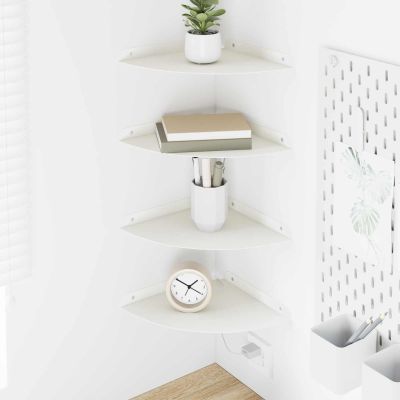 vidaXL Závesná polica s poličkou 4 pcs Biely 24 x 24 x 2 cm