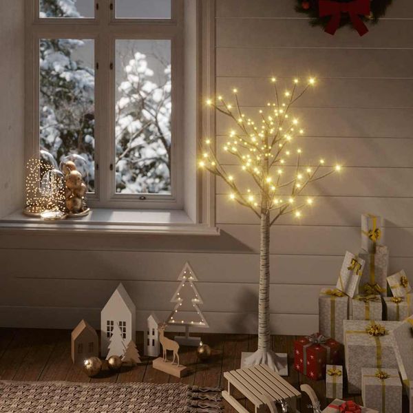 vidaXL Vianočný stromček/vŕba 128 LED 1,2 m, teplá biela, dovnútra/von