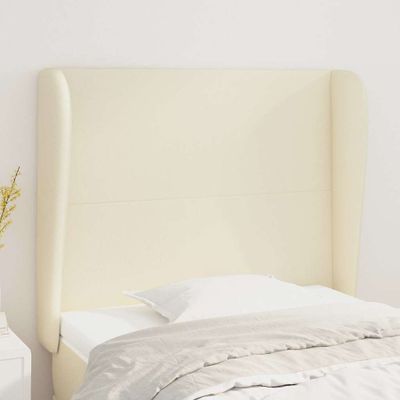 vidaXL Čelo postele so záhybmi krémové 103x23x118/128 cm umelá koža