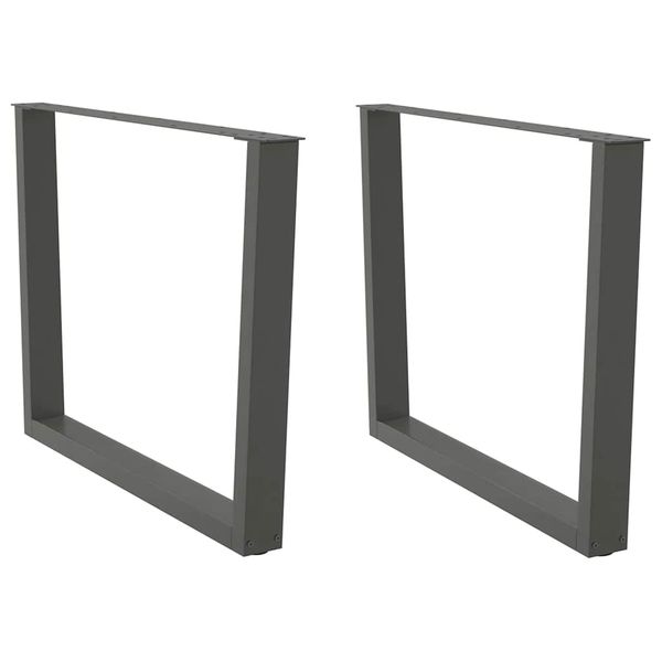 vidaXL Nohy k jedálenskému stolu v tvare V, 2 ks, antracitové, 100 x (72-73,3) cm, oceľ