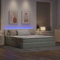 vidaXL LED úložná posteľ s matracom Svetlosivá 180 x 200 cm Zamat