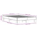 vidaXL Posteľný rám dymový dub 135x190 cm kompozitné drevo a kov