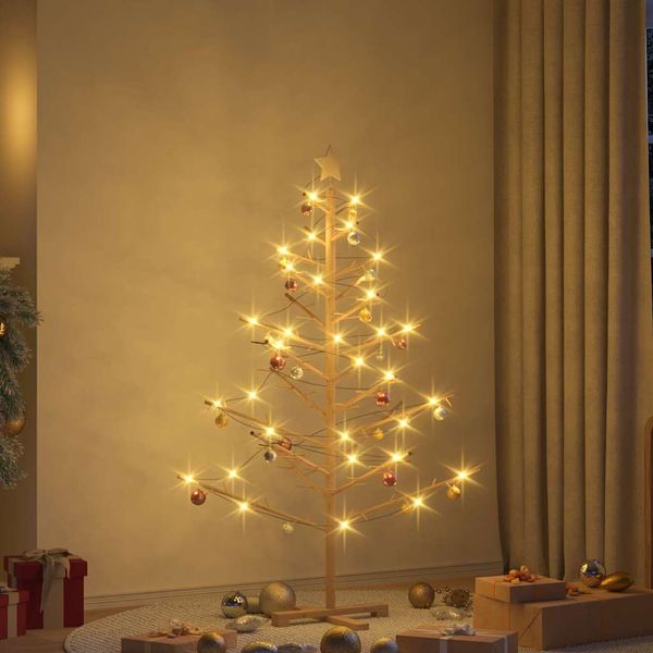 vidaXL Drevený vianočný stromček so stojanom Prírodná 150 cm