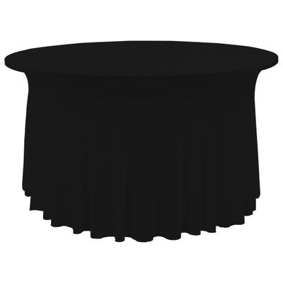 vidaXL Naťahovacie obrusy na stôl so závesom 2 ks čierne 180x74 cm