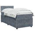 vidaXL Posteľ boxspring s matracom Tmavosivá 100 x 200 cm Zamat