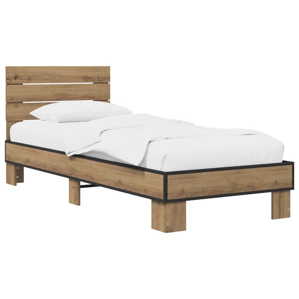 vidaXL Rám postele s čelom Dub artisan 80 x 200 cm Kompozitné drevo