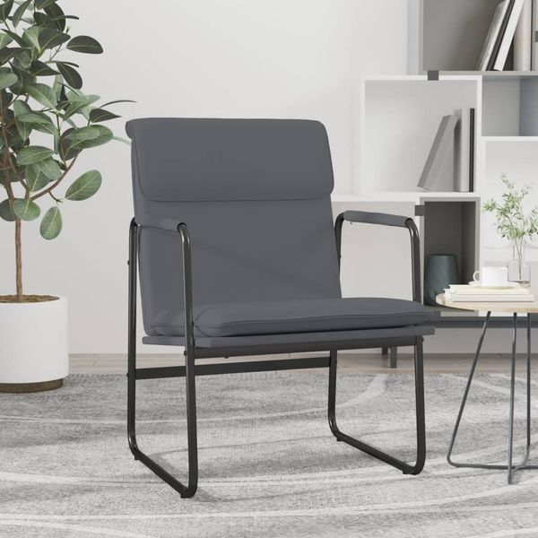 vidaXL Kreslo sivé 55x64x80 cm umelá koža