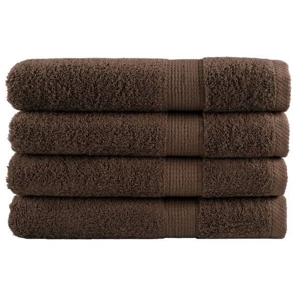 vidaXL Prémiové uteráky do sauny SOLUND 4 ks hnedé 80x200 cm 600 g/m2