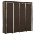 vidaXL Šatník so 4 priehradkami hnedý 175x45x170 cm