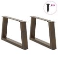 vidaXL Nohy konferenčného stolíka v tvare V, 2 ks, prírodná oceľ, 60 x (30-31,3) cm, oceľ