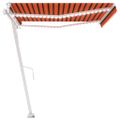 vidaXL Automatická markíza s LED a senzorom 450x300 cm oranžovo-hnedá