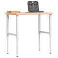 vidaXL Pracovný stôl 100x60x(73-99,5) cm dubový masív obdĺžnikový